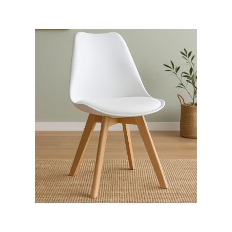 Pack 4 Sillas Comedor Nordic Blanca