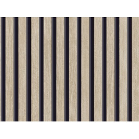 Papel Pintado Listones Madera Beige-Crema