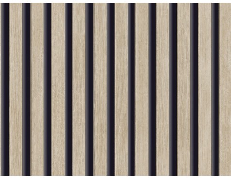 Papel Pintado Listones Madera Beige-Crema
