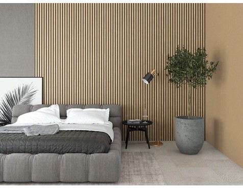 Papel Pintado Listones Madera Beige-Crema