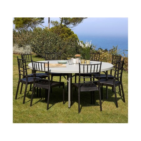 Taula Plegable Rodona Verdi Gris