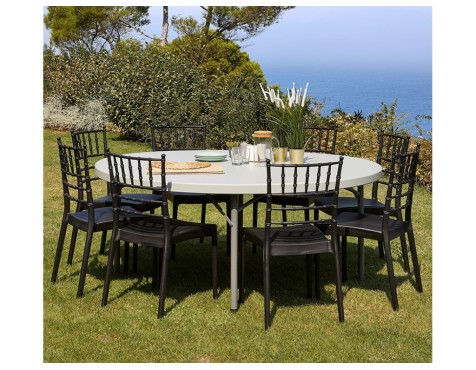 Mesa Plegable Redonda Verdi Gris