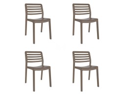 Set 4 Sillas Jardín Jacob Chocolate