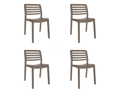 Set 4 Sillas Jardín Jacob Chocolate