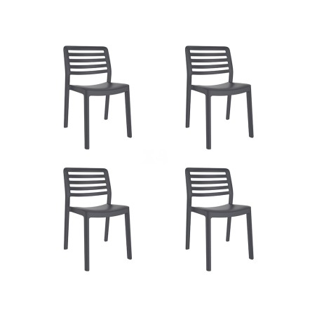 Set 4 Sillas Jardín Jacob Gris