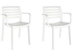 Set 2 Sillas Jardín Con Brazos Jacob Blanca