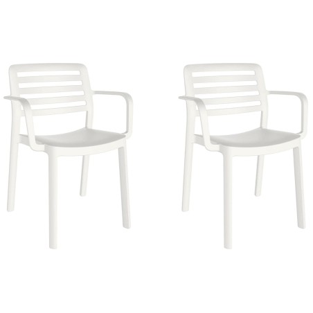 Set 2 Sillas Jardín Con Brazos Jacob Blanca