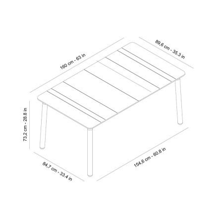Taula Jardí Rectangular Salt Sorra