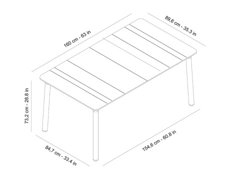 Taula Jardí Rectangular Salt Sorra