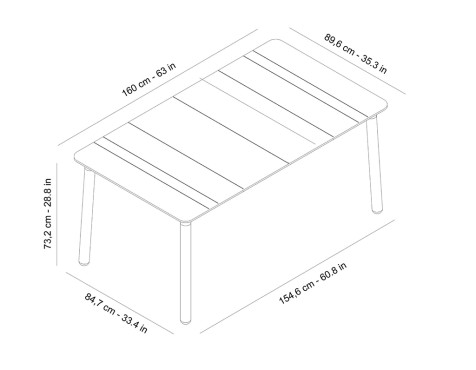 Mesa Jardín Rectangular Salt Chocolate