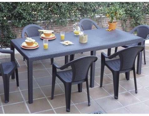 Taula Jardí Extensible Queen Resina Moca