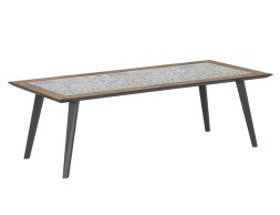 Mesa De Jardín Lambada Gris Grafito Y Azulejos