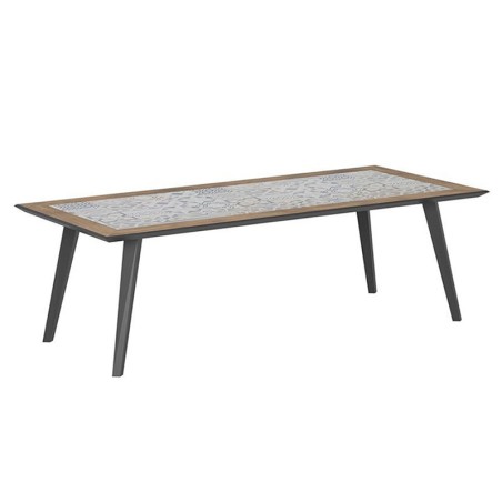 Mesa De Jardín Lambada Gris Grafito Y Azulejos