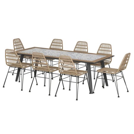 Mesa De Jardín Lambada Gris Grafito Y Azulejos
