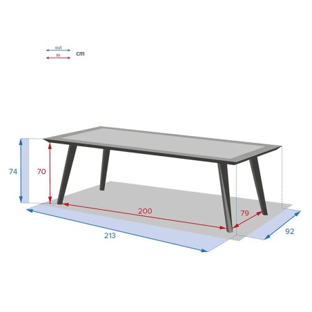 Mesa De Jardín Lambada Gris Grafito Y Azulejos
