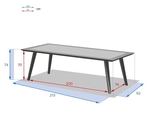 Mesa De Jardín Lambada Gris Grafito Y Azulejos