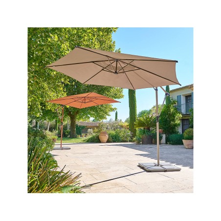 Sombrilla Jardín Lateral 360º Café