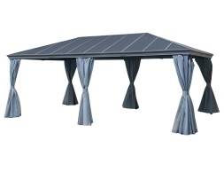 Pérgola Jardín Belize Con Cortinas Grafito