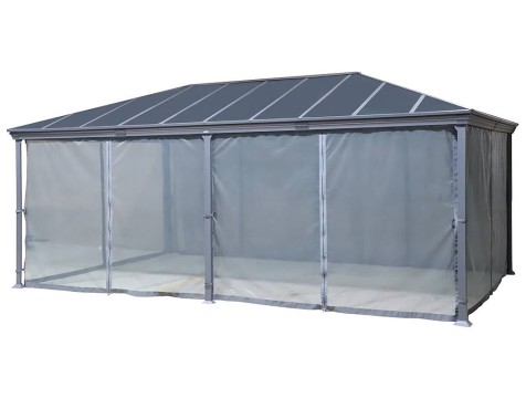 Pérgola Jardín Belize Con Cortinas Grafito