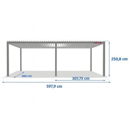 Pérgola Evora Eléctrica Aluminio Blanca