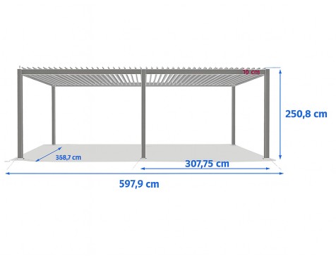 Pérgola Evora Eléctrica Aluminio Blanca