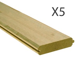 Valla De Jardín Madera Tratada Machihembrada