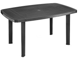 Mesa Jardín Ovalada Faro Resina Antracita
