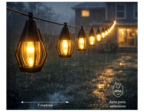 Guirnalda Led Solar Selene Efecto Llama