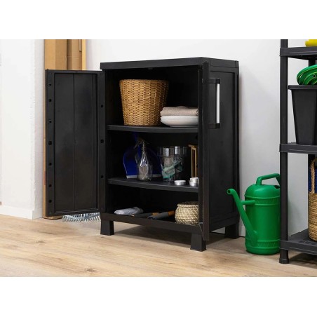Armari Resina Baix Garatge Midi 2 Portes Negre