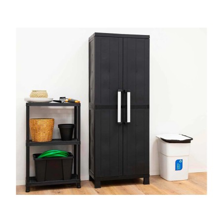 Armario Resina Alto Garage Midi 2 Puertas Negro