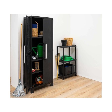 Armario Resina Alto Garage Midi 2 Puertas Negro