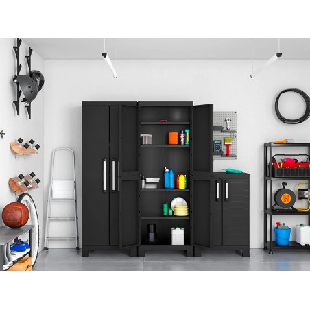 Armario Resina Alto Garage Midi 2 Puertas Negro
