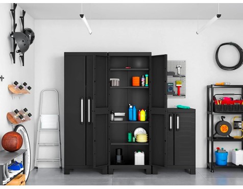 Armario Resina Alto Garage Midi 2 Puertas Negro
