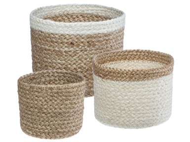 CISTELLA JUTE BLANCA (3UN)