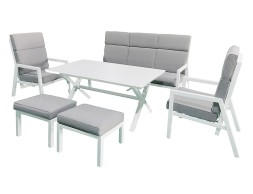 Conjunt De Jardí Cafè Martinica Alumini Blanc Gris