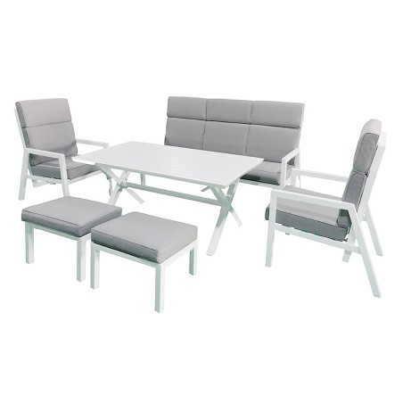 Conjunt De Jardí Cafè Martinica Alumini Blanc Gris