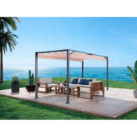 Pérgola Jardín Con Toldo Corredero Arena