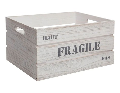 Caja De Madera Ylias Gris Claro L