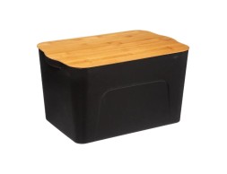 Caja De Plástico Con Tapa Bambú