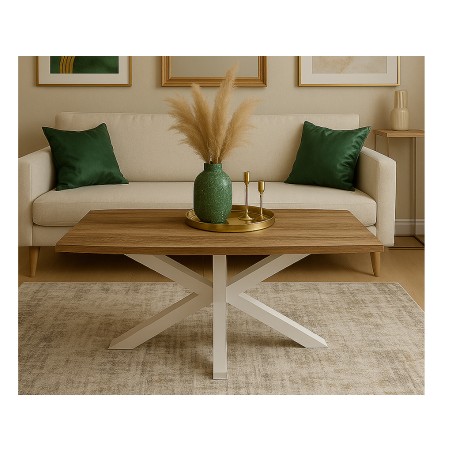 Mesa De Centro Stacy Rectangular Roble/Blanco