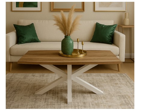 Mesa De Centro Stacy Rectangular Roble/Blanco