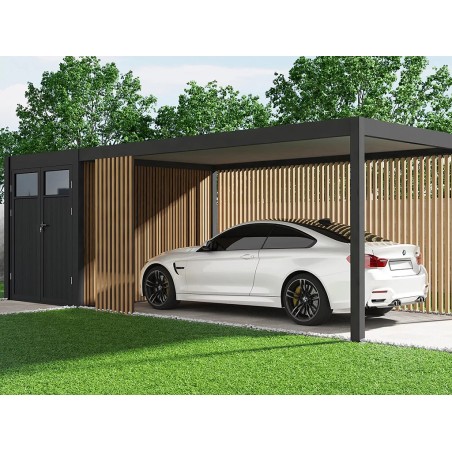 Cotxera Simple 3X5.2m Antracita+Caseta