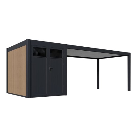 Cochera Simple 3X5.2m Antracita+Caseta