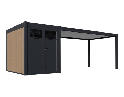 Cotxera Simple 3X5.2m Antracita+Caseta