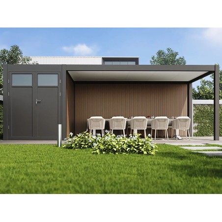 Cochera Simple 3X5.2m Antracita+Caseta