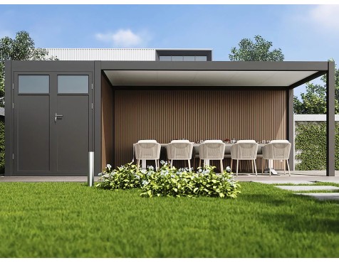 Cotxera Simple 3X5.2m Antracita+Caseta