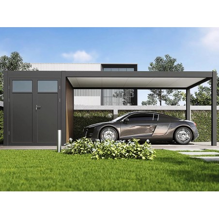 Cotxera Simple 3X5.2m Antracita+Caseta