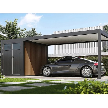 Cotxera Simple 3X5.2m Antracita+Caseta