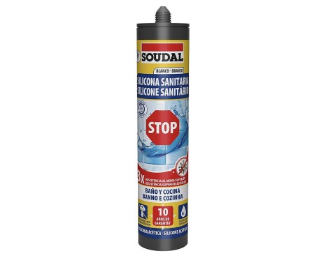 Silicona Stop Sanitaria Soudal Blanc