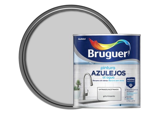 Esmalte Al Agua Azulejos Bruger Gris